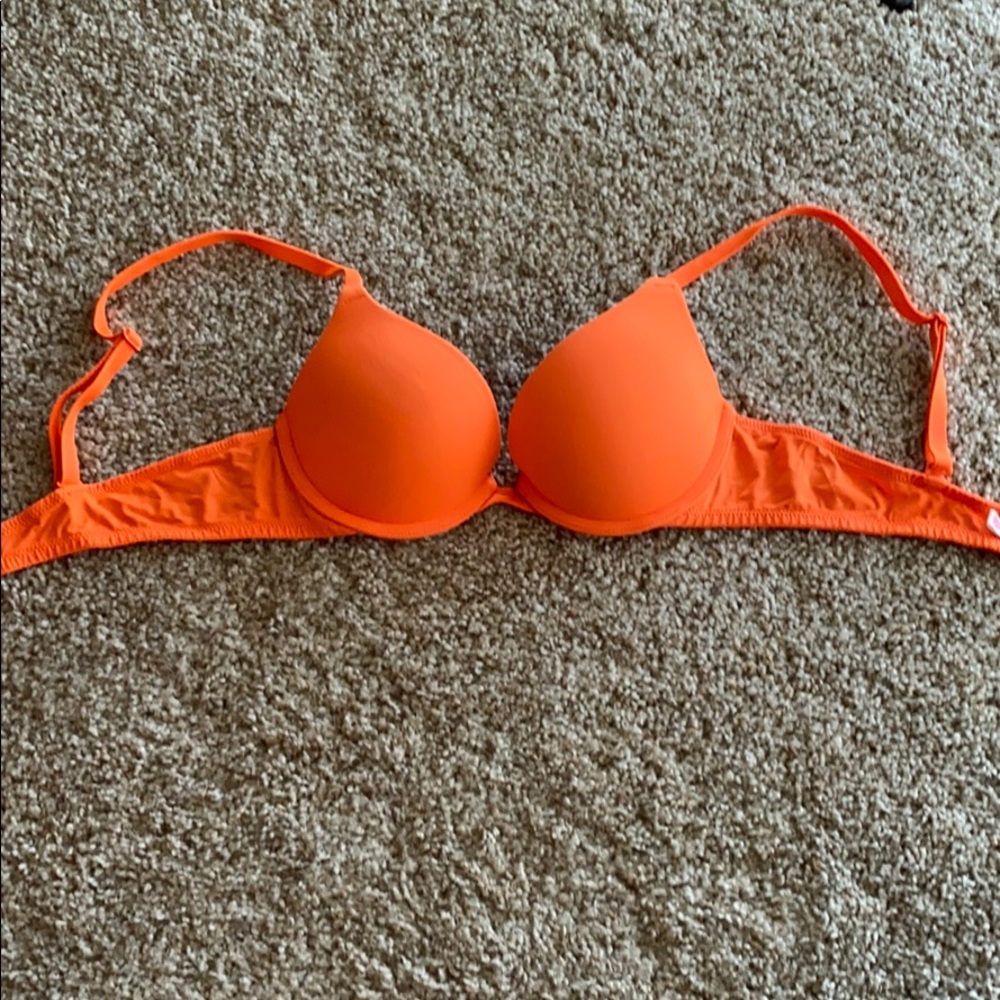Bright Orange Victoria’s Secret Pink Bra